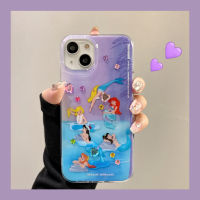 เคสโทรศัพท์มือถือนางเงือกแอเรียลที่สวยงามสำหรับ iPhone 14 Pro Max 13 Pro Max 12 Pro Max Max ฝาหลังโทรศัพท์ซิลิโคนนิ่มกันกระแทกสำหรับ iPhone 11 Pro Max กรอบด้านหลัง