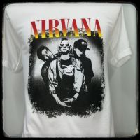 HGJ ​เสื้อวงNirvana​สีขาวผ้าบาง​