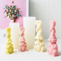 Twist Ears Rabbit Candle Silicone Mold Easter DIY Animal Ears Rabbit Candle Making Cake Soap Resin Mold Easter Craft Home Decor