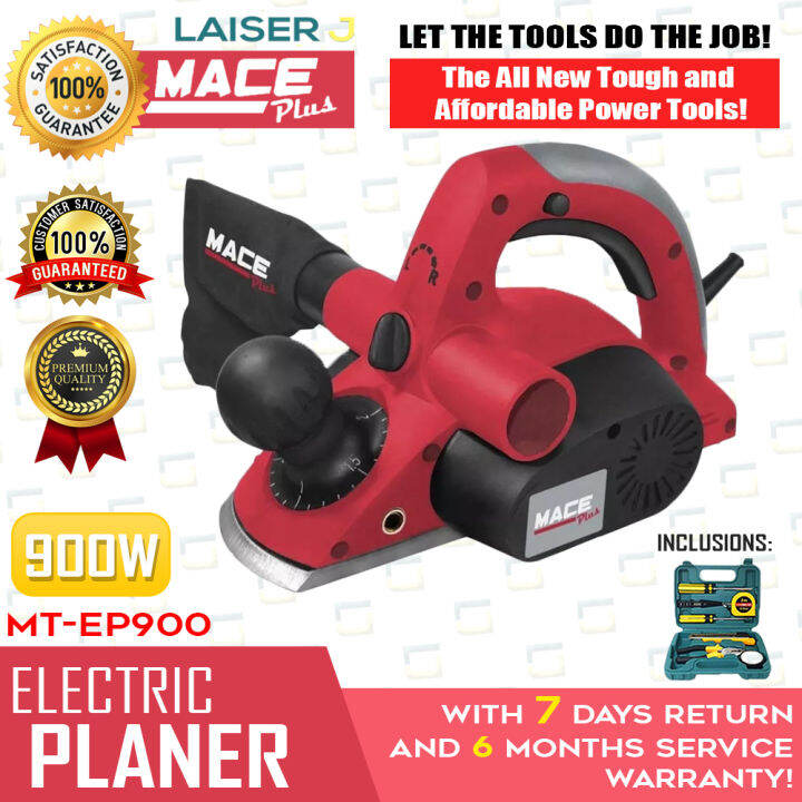 Mace Plus Electric Planer 900W with Dust Bag +Hand Tools •100 ORIGINAL