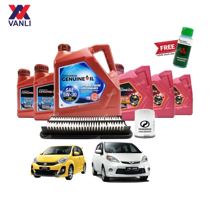 Perodua Myvi Alza Major Service Package Engine Oil 5w30 Coolant Atf D3 Sp Air Filter Oil Filter Free Gift Lazada