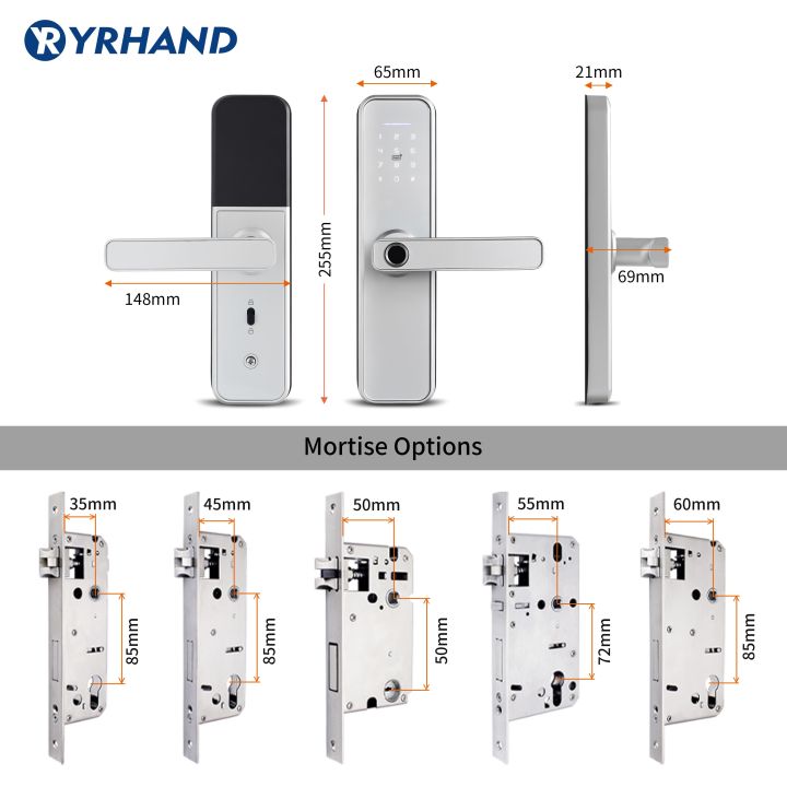 ประตูล็อคอัจฉริยะอิเล็กทรอนิกส์ระบบ-wifi-x5พร้อมแอป-ttlock-ระบบรักษาความปลอดภัยความปลอดภัยอัจฉริยะด้วยลายนิ้วมือชีวมิติพร้อมบัตร-rfid-แบบรหัสผ่าน