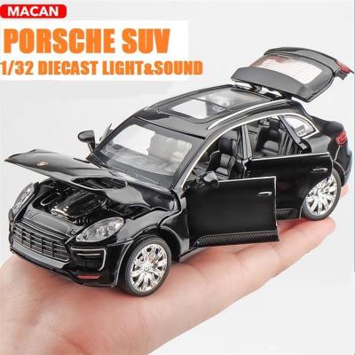 1:32 PORSCHE MACAN รุ่นรถเสียงและแสงดึงกลับคอลเลกชัน Diecast ยานพาหนะรถของเล่นสำหรับเด็ก