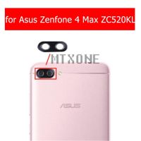 2 ชิ้นสําหรับ Asus Zenfone 4 Max ZC520KL กล้องหลังกระจกเลนส์กระจกด้านหลังพร้อมอะไหล่ซ่อมกาว 3M