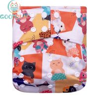 Goodbum 2020 Cats Printed Washable Adjustable Double Gusset Square Cloth Nappy For Baby Diaper Cloth Diapers