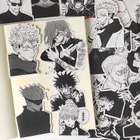 Jujutsu Kaisen สติ๊กเกอร์อะนิเมะ Gojo Satoru สติกเกอร์สไตล์มังงะสีดำสีขาวแล็ปท็อปน่ารัก Ipad ตกแต่งเคสโทรศัพท์อุปกรณ์การเรียนสติกเกอร์และป้าย