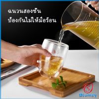 Blumey แก้วใสสองชั้น แก้ว แก้วกาแฟ สไตล์ ญี่ปุ่น Double-layer glass มีสินค้าพร้อมส่ง