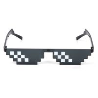 Morris8 1PC Joke Toys Thug Life Glasses Deal With It Pixel Women Men Black Mosaic Sunglasses Adults Kids Novelty Gifts