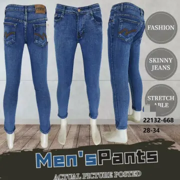 Grey Pants Super Skinny Stretch Denim Pants for Mens