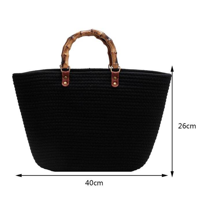 Summer Straw Bag For Women Handmade Woven Handbag Large Capacity Lady