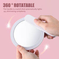 Mini Portable Cosmetic Mirror Magnetic Suction Switch Mini Lighted Makeup Mirror Nail Art Handheld Mirror Hot Lamp CHN-Q