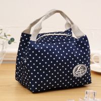 hot【cw】 Fashion etriped Dot box Thermal Insulated Cold keep Food Safe warm bags