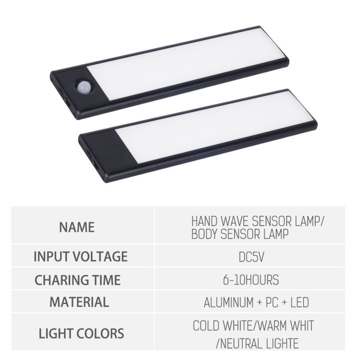 usb-ชาร์จไฟ-led-ตู้เสื้อผ้าไฟกลางคืนมือคลื่นเซ็นเซอร์ร่างกาย-dc5v-โคมไฟตั้งโต๊ะตารางเย็นสีขาวอบอุ่นสีขาวเป็นกลางสีขาว
