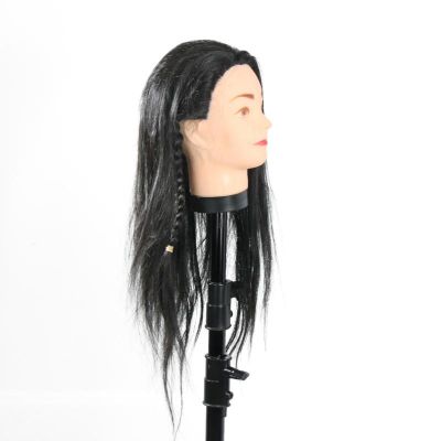 40cm Mannequin Head Long Black Hair Wigs Styling Training Practice Hairdressing Dolls Manikin Wig Dummy Head Cosmetology Model