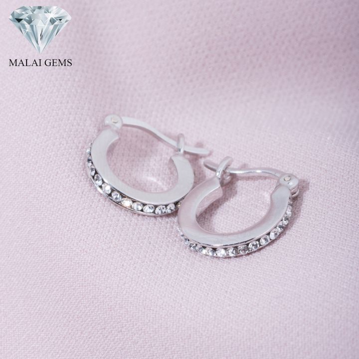 malai-gems-ต่างหูเพชร-เงินแท้-silver-925-เพชรสวิส-cz-เคลือบทองคำขาว-รุ่น-11008647-แถมกล่อง-ต่างหูcz-ต่างหูเงินแท้