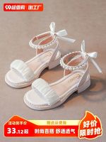 ☁☇ Girls shoes childrens princess sandals 2023 new summer style little girls medium and large children summer baby soft-soled high heels