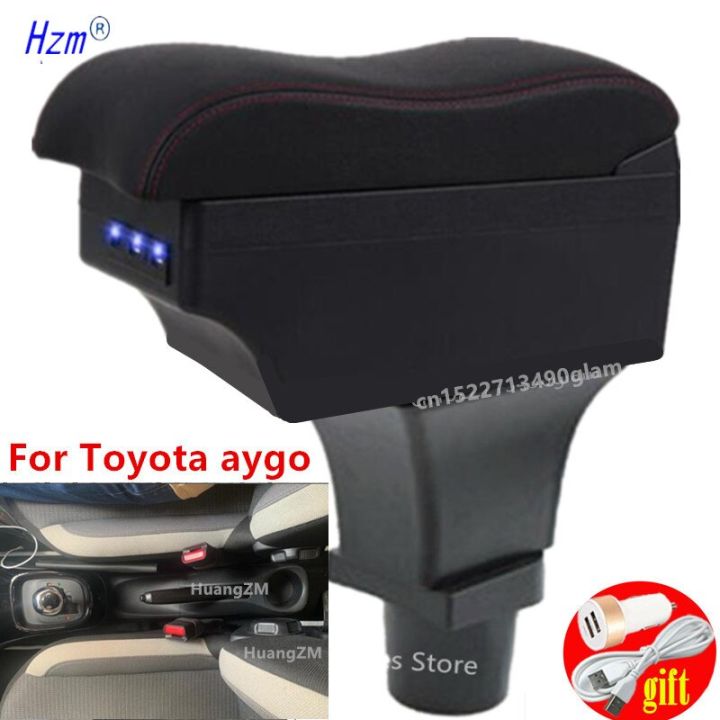 สำหรับที่วางแขน-toyota-aygo-สำหรับเนื้อหากลาง-toyota-aygo-ผลิตภัณฑ์กล่องเก็บของพร้อมกับรถยนต์-usb-มี-interfa