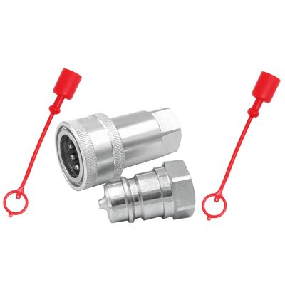1Set Quick Release Fitting ISO7241-A NPT Hydraulic Coupling Connector 1/2Inch Quick Change Interface Silver