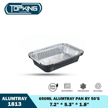 Buns N' Choices] 11550 - 8x8 Square Aluminum Foil Pan with Plastic