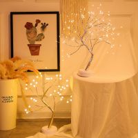 LED Night Light Tree Shape Christmas Twinkling Tree Copper Lamp For Bedroom Led Decoration Creativity Touch Desk Lamp Bedside