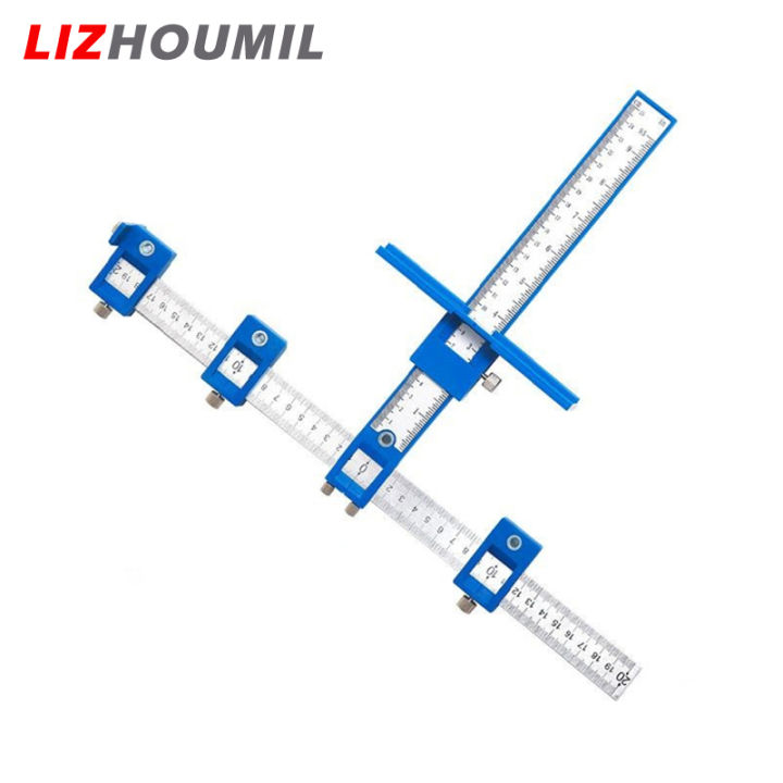 lizhoumil-ชุดตัวนำเจาะตัวกำหนดตำแหน่งเจาะสำหรับตู้ชุดฮาร์ดแวร์ตัวระบุตำแหน่งไม้บรรทัดเครื่องมืองานไม้เครื่องมือติดตั้งผู้ช่วย