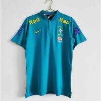 2022 2023 ล่าสุด เสื้อกีฬาแขนสั้น ลายทีมชาติฟุตบอล Brazil PoLo Thai version AAA แนวเรโทร ไซซ์ S-XXL 2021