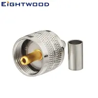 Eightwood Ham Radio CB Radio RF Coaxial Adapter UHF Straight Plug Male RF Connector for LMR-195 RG58 RG142 RG400 Coax Cable