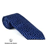 Giorgio Del Sarto Necktie 8.5 cm Blue with Fabric Texture เนคไทสีน้ำเงินมีเท็กเจอร์