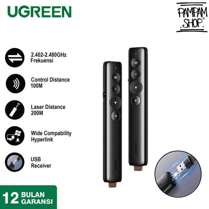 UGREEN ORIGINAL Wireless Laser Pointer Presenter USB PPT Power Point