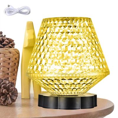 Crystal Table Lamp | 16 Colours Romantic LED Colour Changing Lamp | Acrylic RGB Night Lights Living Room Bedroom Office