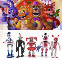 FEELING WELL FNAF ฝันร้าย 5 ชิ้น/เซ็ต น้องสาว Location Funtime บอนนี่ อุปกรณ์ตกแต่งรถยนต์ ชิกา เฟรดดี้แบร์ กระต่าย แอ็คชั่นฟิกเกอร์ โมเดลสะสม หุ่นจำลอง Five Nights at Freddyand#39;s