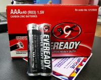 EVEREADY Super Heavy Duty Carbon Zinc ถ่าน ไซส์ AAA (R03) 1.5V  แท้ประกันศูนย์-ถ่านตราแมว 9 ชีวิต