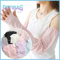 PETIBAG 1 Pair Unisex ครีมกันแดดกีฬา ฤดูร้อน การขับรถ ปลอกแขนไหมน้ำแข็ง ป้องกันรังสียูวี แขนหลวม ถุงมือยาว