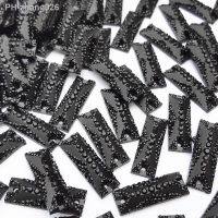 Resin rectangle 8x24mm Black 2 Hole Sew on Rhinestones Crystals Diamond Stones Strass For Party Dance Shell Ornament Costumes