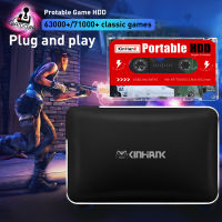 Kinhank 500G2T Portable External Hard Drive Disk With 71000+Games Game Console For PS3PS2SwitchWiiWiiuN64 for Windows PC