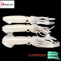 【lz】┅  Luminous Octopus Fishing Lure Borracha macia Silicone Isca de Carpa Artificial Saia Equipamento de pesca Wobbler Shad Squid Jig Fish Tubo colorido