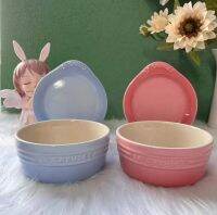 Le Creuset พราวพอร์ซเลนบ้านชามอาหารเช้าชามข้าวโอ๊ตกับ Lid13cm