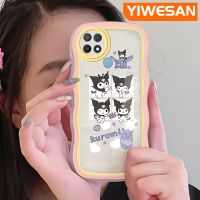 YIWESAN เคสสำหรับ OPPO A15 A35 A15s 4G เคสลายการ์ตูนคุโรมสีสันสดใสสร้างสรรค์ขอบเคสโทรศัพท์แบบใสซิลิโคนกล่องกันกระแทกป้องกันเลนส์กล้องเคสนิ่มโปร่งใส