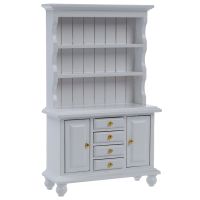 1/12 Miniature Furniture Multifunction Wood Cabinet Bookcase White