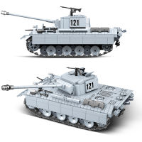 990PCS WW2 Military Panther Tank 121 Building Blocks Military Tiger Tank Soldier Weapon Army Bricks Boys Toys For children