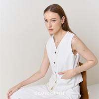 SEMICOLON - White Denim Vest เสื้อกั๊กยีนส์สีขาว