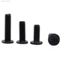 ●✙ 20/50pcs CM M2 M2.5 M3 M4 Black Carbon Steel Cross Phillips Ultra Thin Flat Wafer Head Bolt Laptop Screws