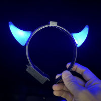 20Pcs ผู้หญิงเด็กผู้หญิง Light Up Glow Cow Horn Devil Demon Headband แต่งหน้า Party Ball Props ฮาโลวีน Christmas