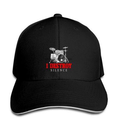 Baseball Cap I Destroy Silence Drums Drummer Giftcasual Print S Snapback&nbsp;Hat&nbsp;Peaked