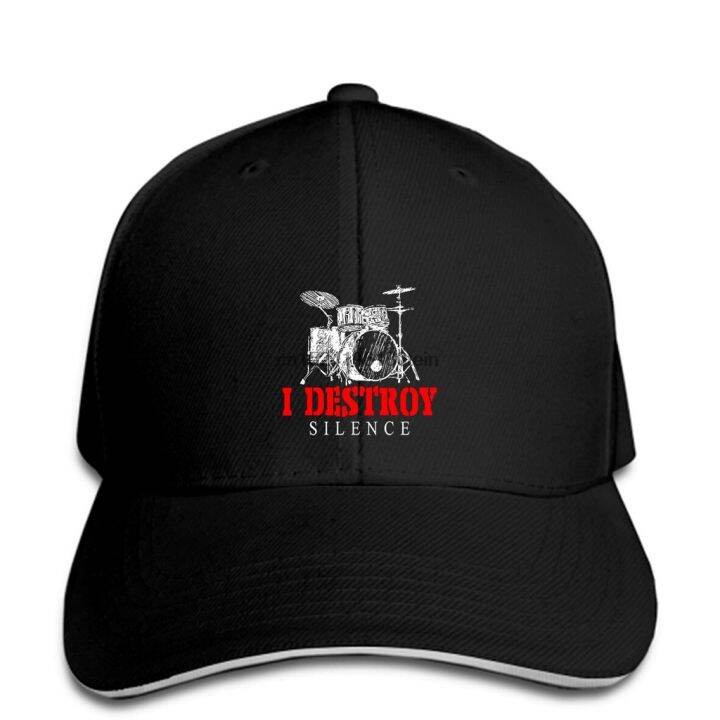 baseball-cap-i-destroy-silence-drums-drummer-giftcasual-print-s-snapback-nbsp-hat-nbsp-peaked