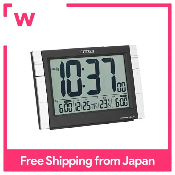 CITIZEN Alarm Clock Electric Wave Digital Pardigit Wide DS Double Alarm