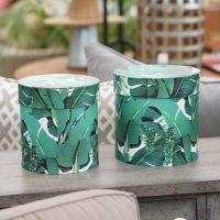 C&amp;C HOME Paper Box Tropical Leaves Printed  กล่องกระดาษอเนกประสงค์ กล่องใส่ของ กล่องกระดาษ ลังกระดาษ ลังใส่ของ ลายใบไม้