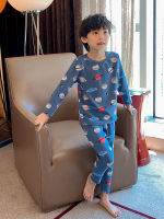 Boys Long-Sleeved Homewear Autumn and Winter Childrens Underwear Suit Medium and Big Children Loose Autumn Boys Air Conditioning Clothes Pajamas