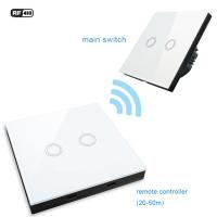 1/2/3 Gang 433mhz Wireless Remote Wall Light Touch Switch Wireless RF433 sensor Stick Remote Touch Switch EU Standard No neutral Power Points  Switche