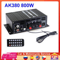 AK380 800W Mini Digital Amplifier Stereo Receiver Bluetooth-Compatible Homecarmarine Audio Amp Sdusb Music Player